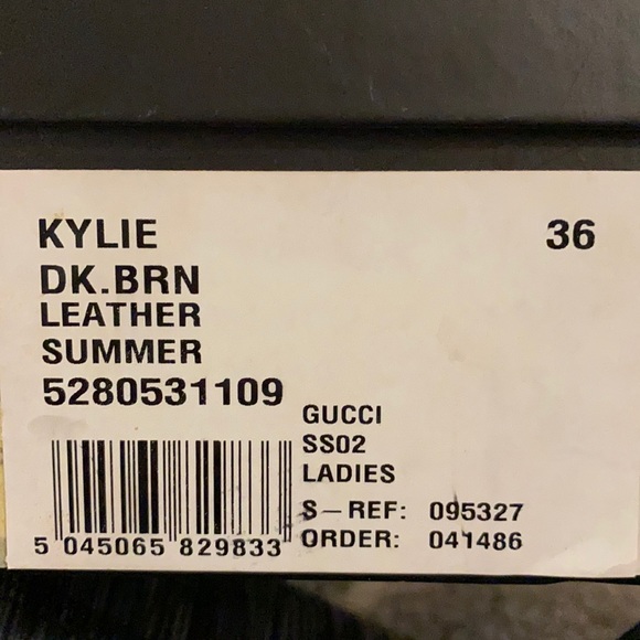 VINTAGE NEW GUCCI BNIB “KYLIE” DK BROWN LEATHER STILETTOS w/GOLD HEELS SZ 36 (6) - Picture 8 of 16